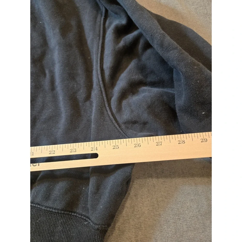 Nike Sweatshirt Women's Large Black Center Swoosh Oversized Cropped Crewneck